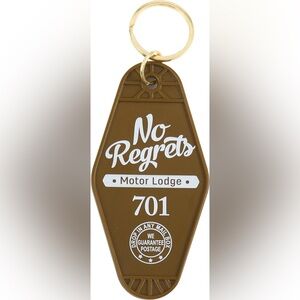 No Regrets Motor Lodge Retro Hotel Keyring Keychain